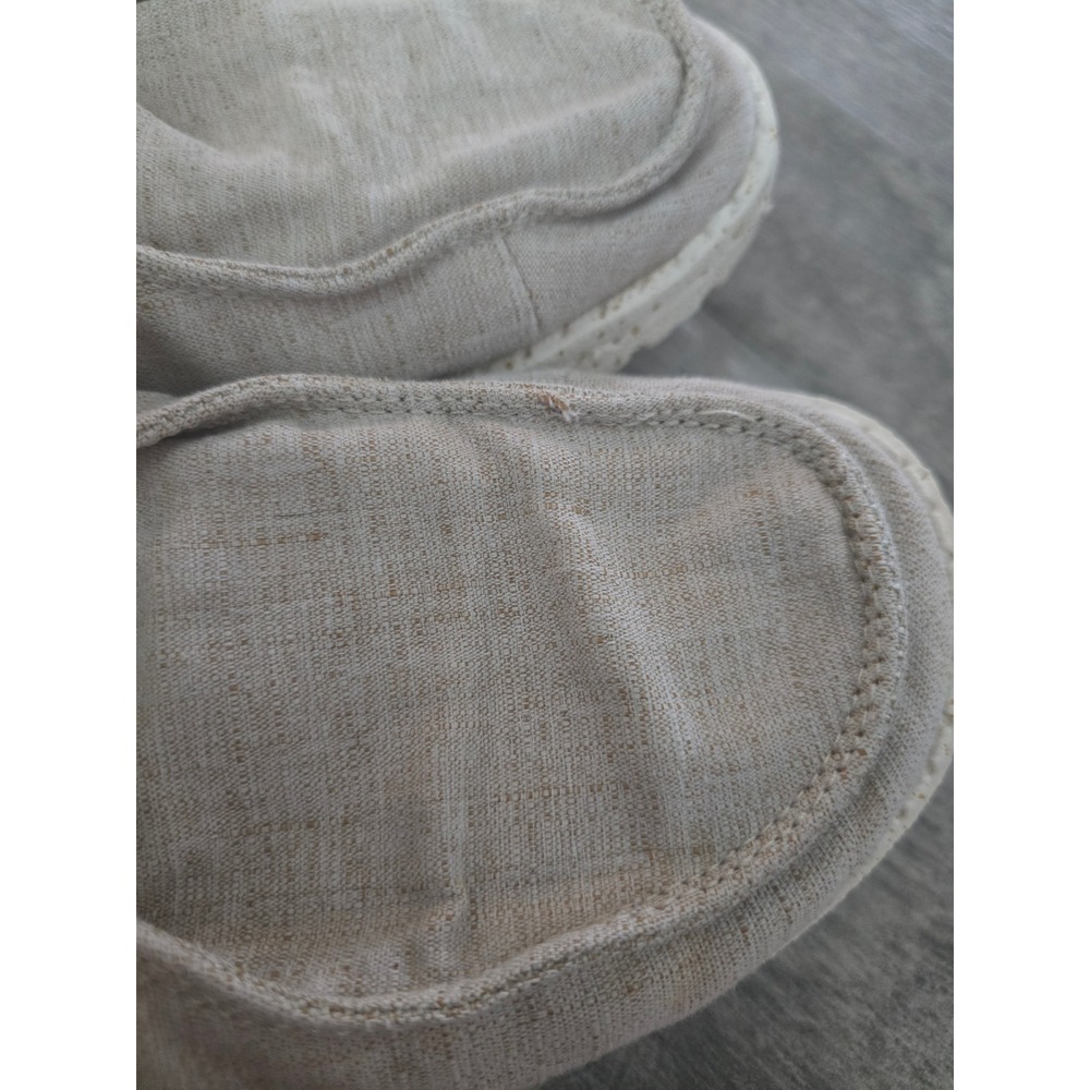 Hey Dude Womens Wendy Chambray White Nut Slip On Loafers Size 7 Casual Tan Beige - Picture 7 of 9